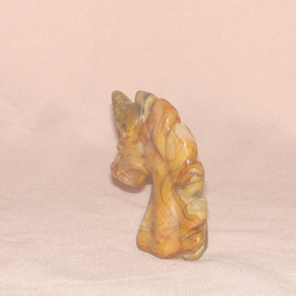Multicolor AGATE Unicorn Carving • Polished Crystal Figurine • Stone Sculpture - Picture 5 of 8